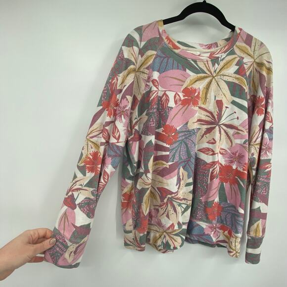 Sundry Women's Raglan Tropical Floral Pullover Sweatshirts Size Medium - Picture 9 of 12